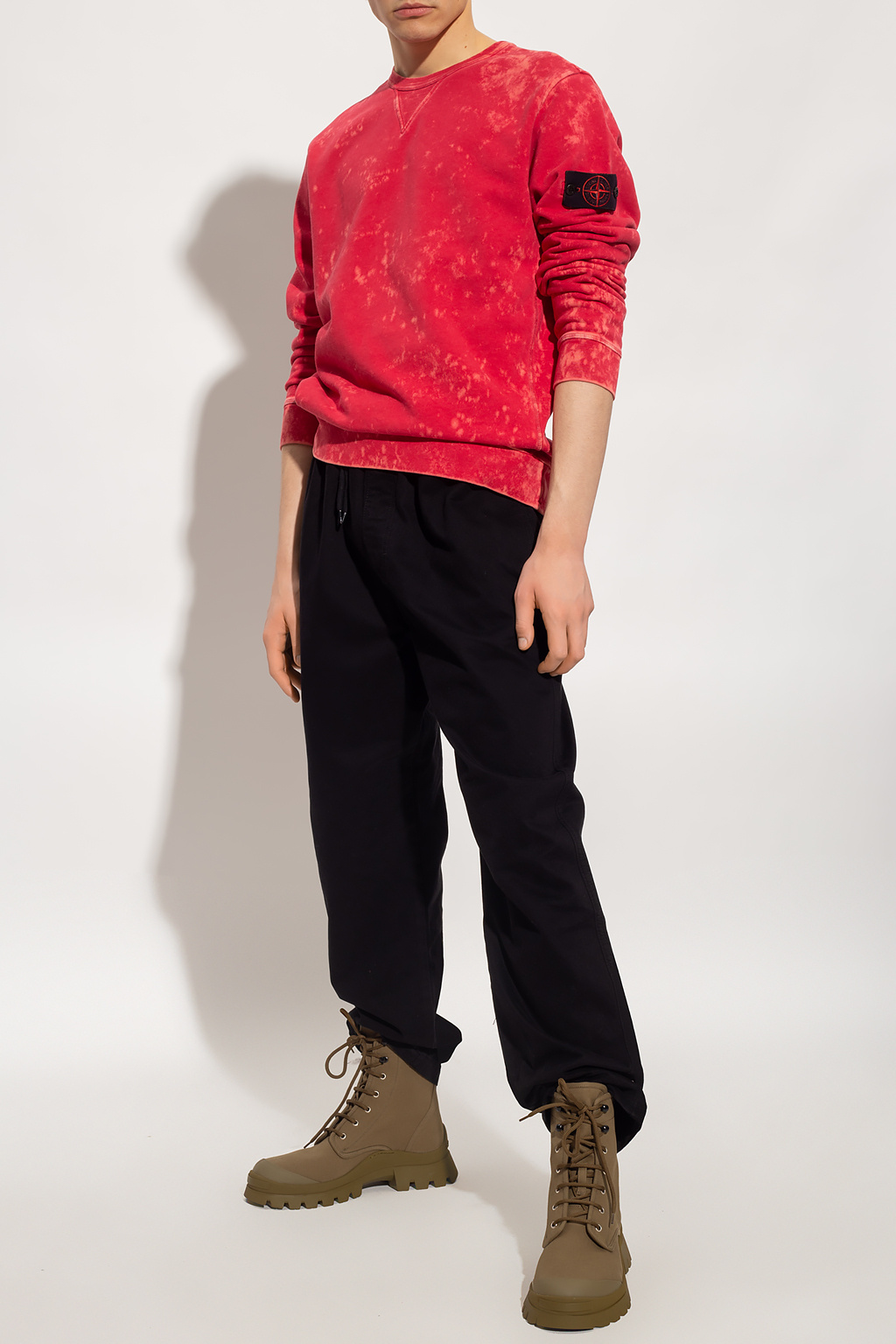 【送料&関税込】Stone  Sweatshirt In MoulinAC STONE ISLAND CREW NECK SWEATSHIRT WITH LOGO PATCH Kids Navy
